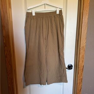 ECUPPER Casual Tan Wide-Leg Pants Women Size XL